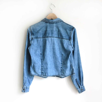 Vintage Liz Claiborne cropped denim button down - size 4
