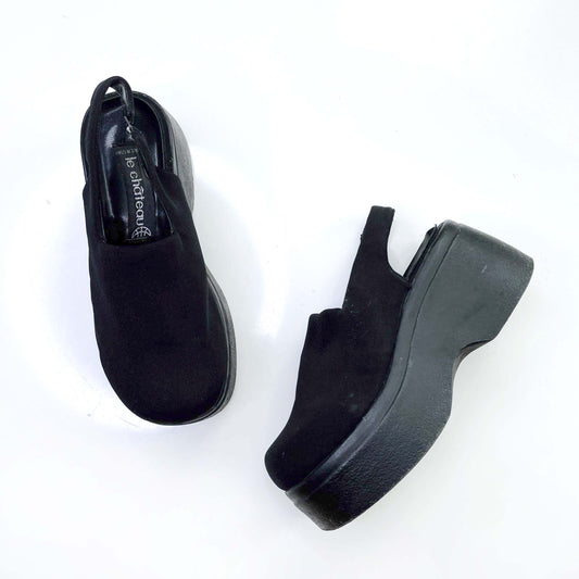 vintage le chateau 90s slingback flatform shoes - size 7