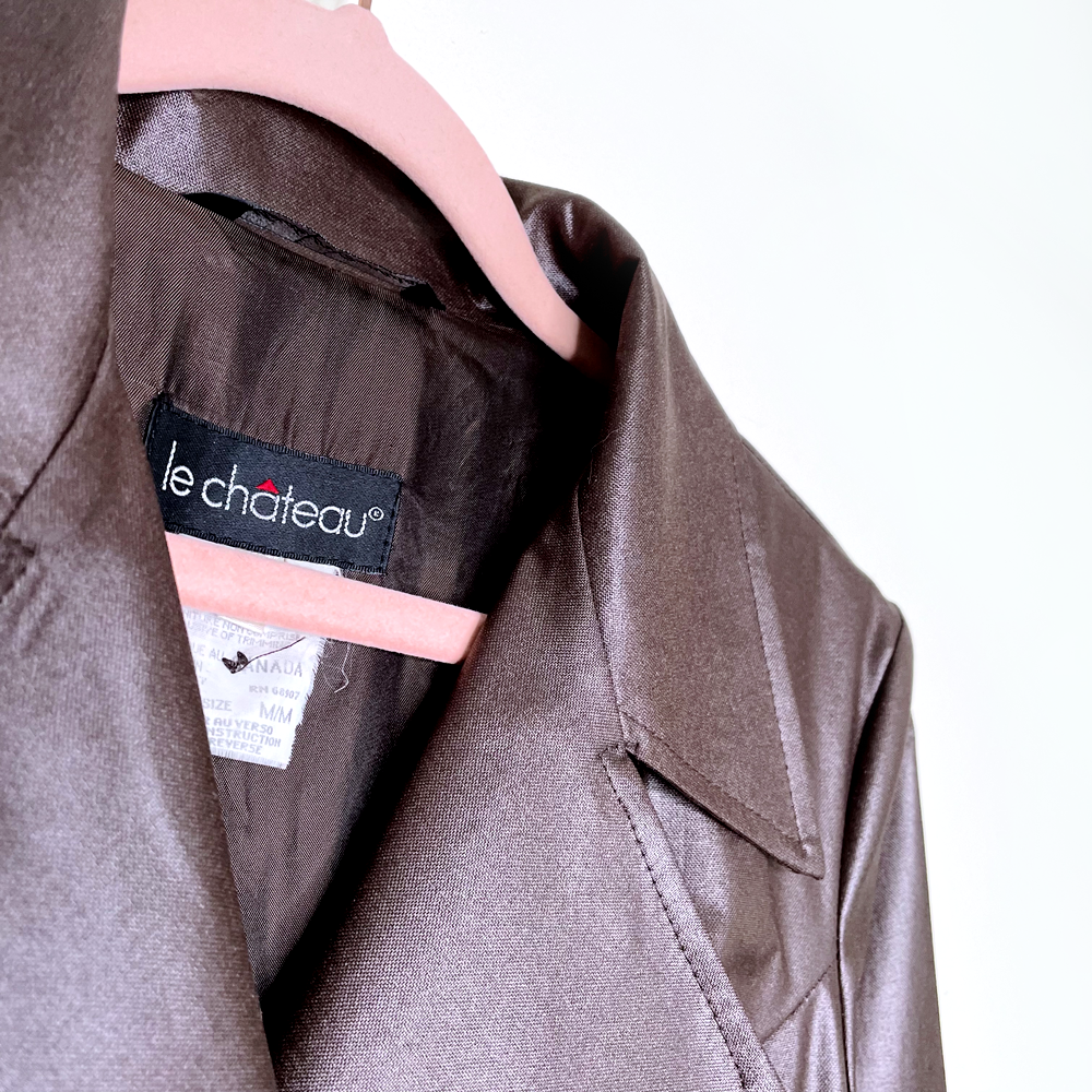vintage y2k le chateau faux leather duster jacket - size medium