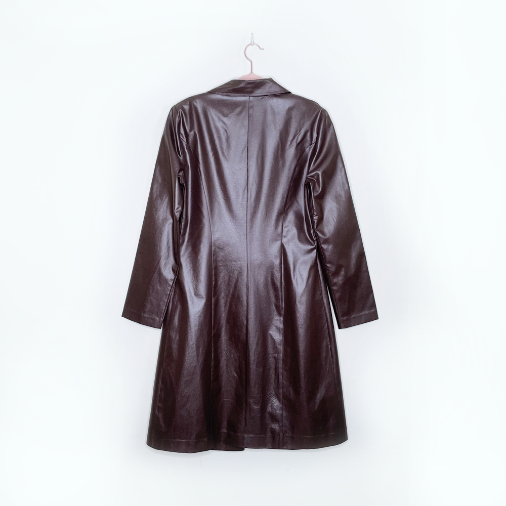 vintage y2k le chateau faux leather duster jacket - size medium