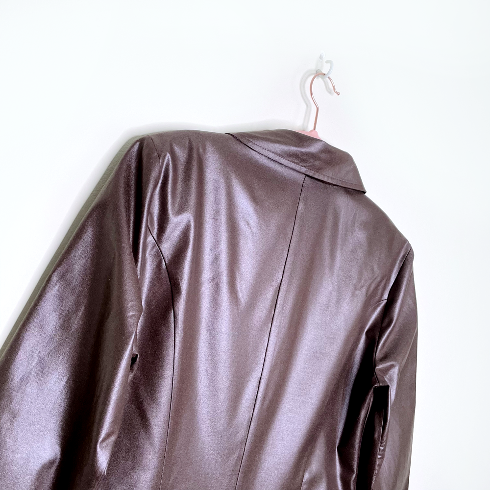 vintage y2k le chateau faux leather duster jacket - size medium
