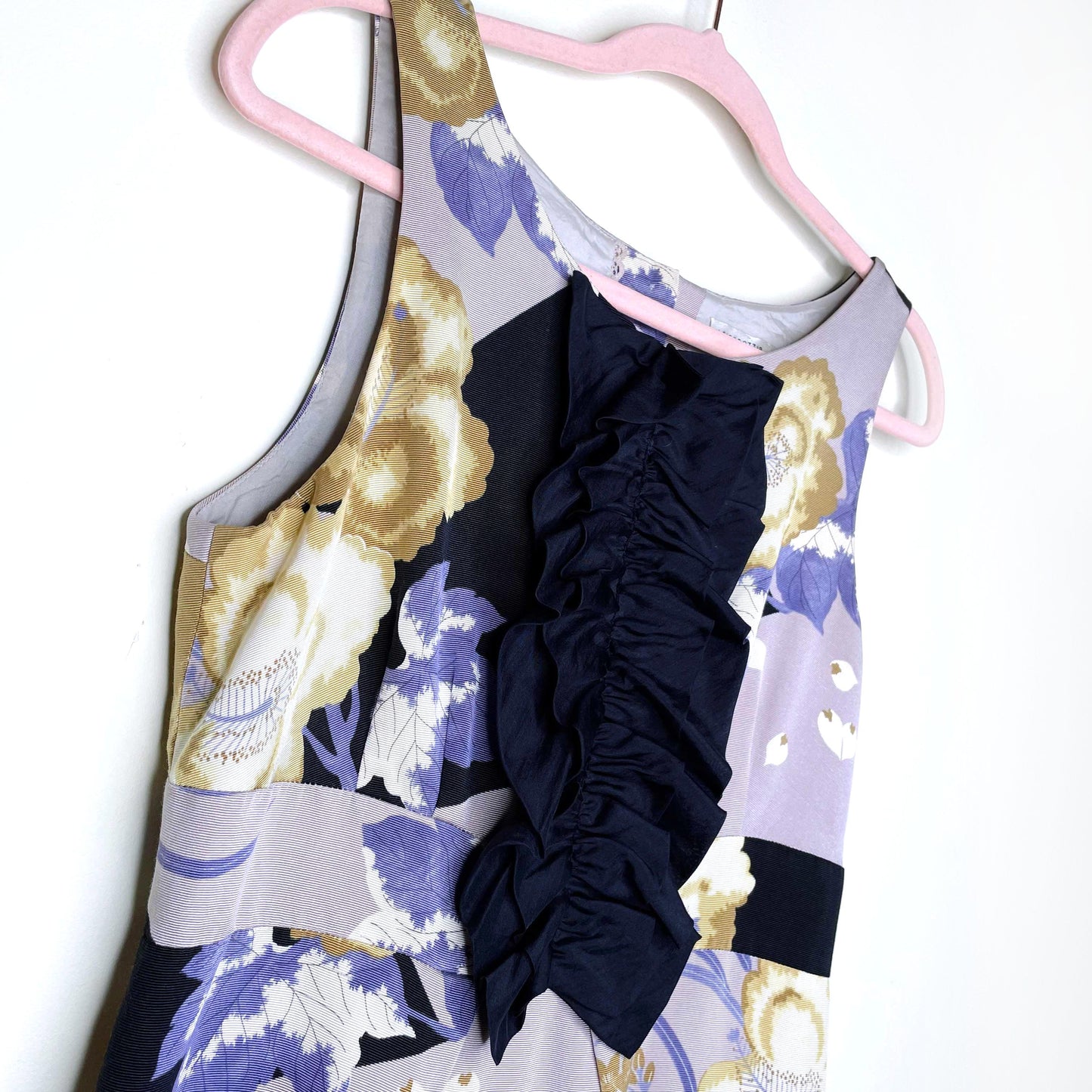 leifsdottir quarry lake silk floral ruffled dress with cutout back - size 4