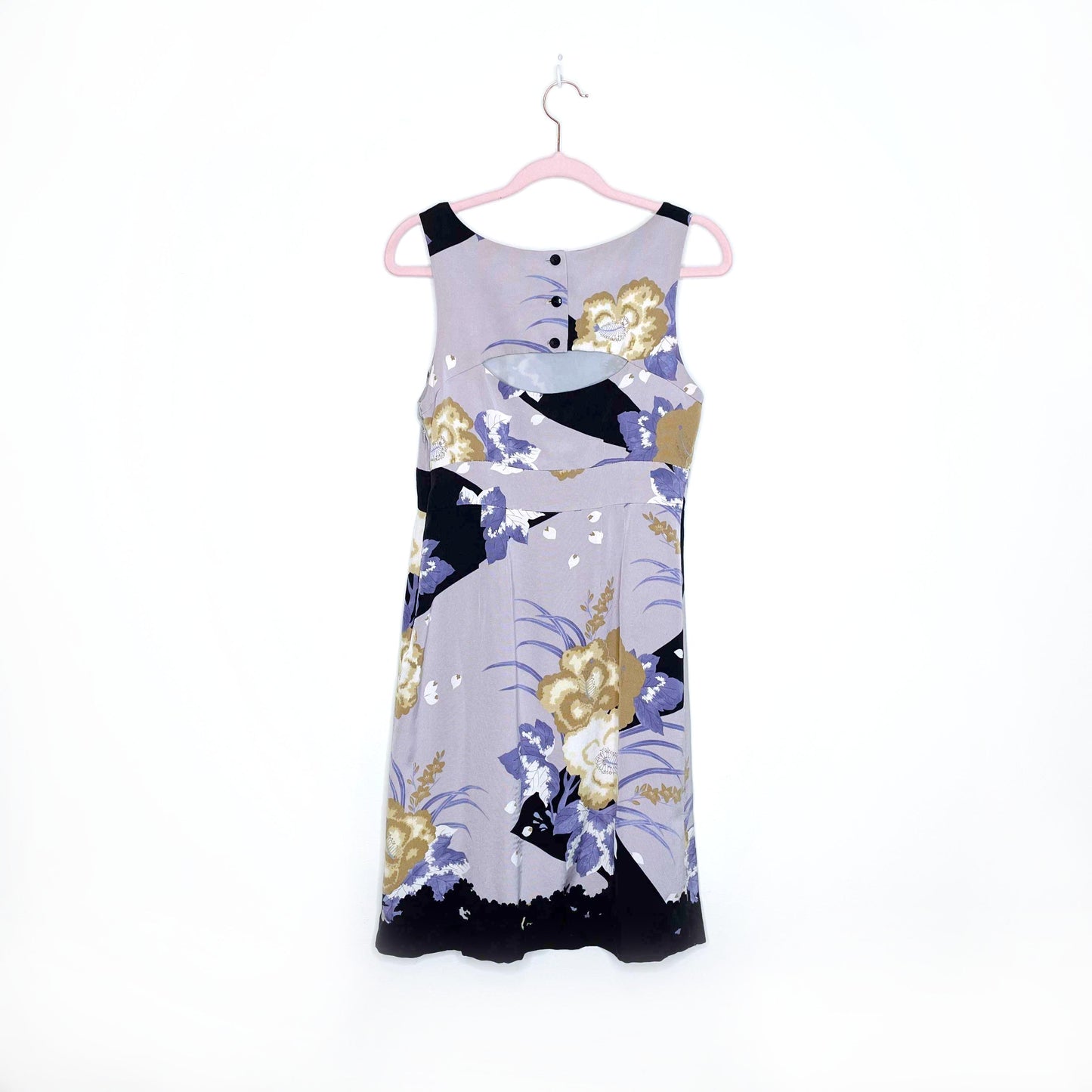 leifsdottir quarry lake silk floral ruffled dress with cutout back - size 4