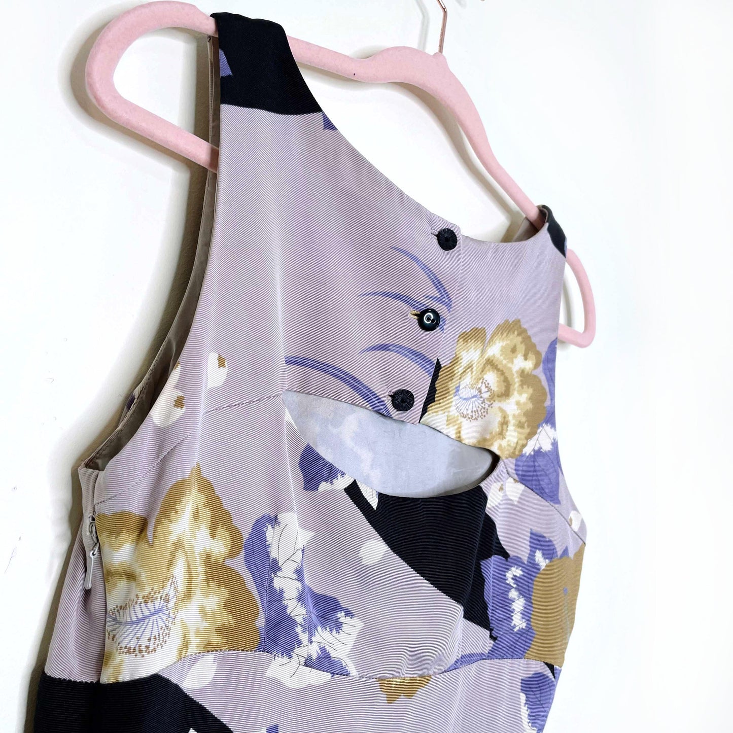 leifsdottir quarry lake silk floral ruffled dress with cutout back - size 4