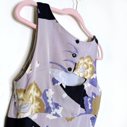 leifsdottir quarry lake silk floral ruffled dress with cutout back - size 4