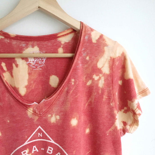 Legacy bleach tie dye burnout v-neck tee - size xl