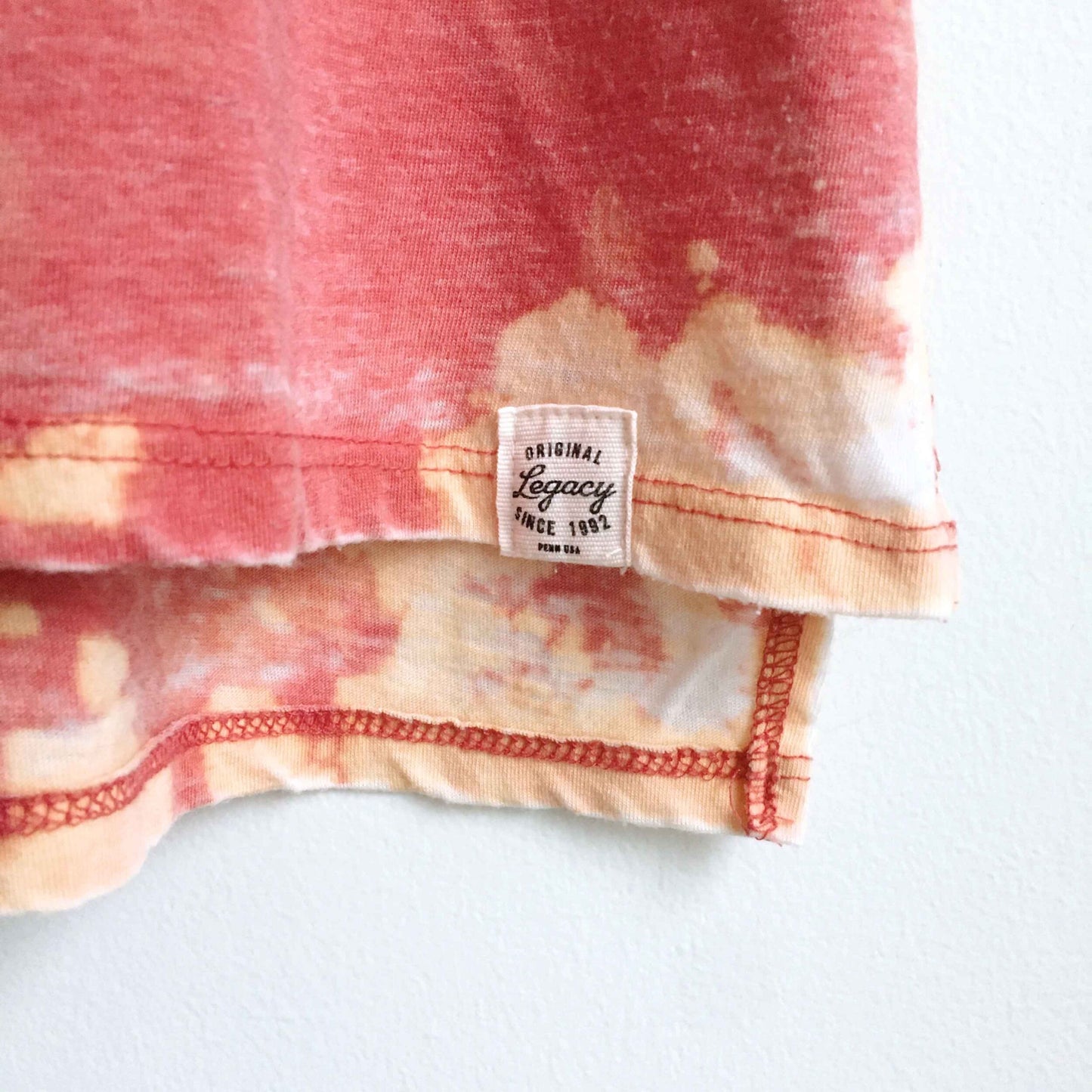 Legacy bleach tie dye burnout v-neck tee - size xl