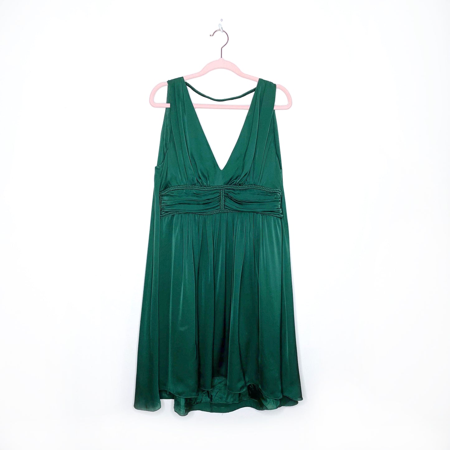 leon max special edition green silk goddess dress - size 10