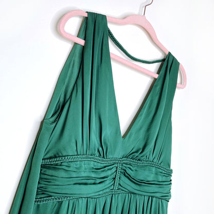 leon max special edition green silk goddess dress - size 10