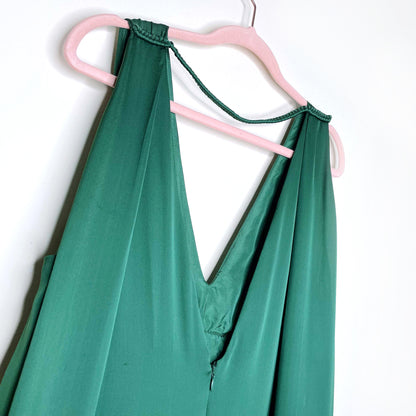 leon max special edition green silk goddess dress - size 10