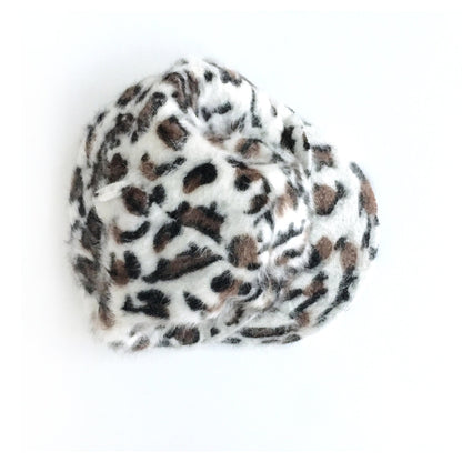 vintage leopard angora peaked beret