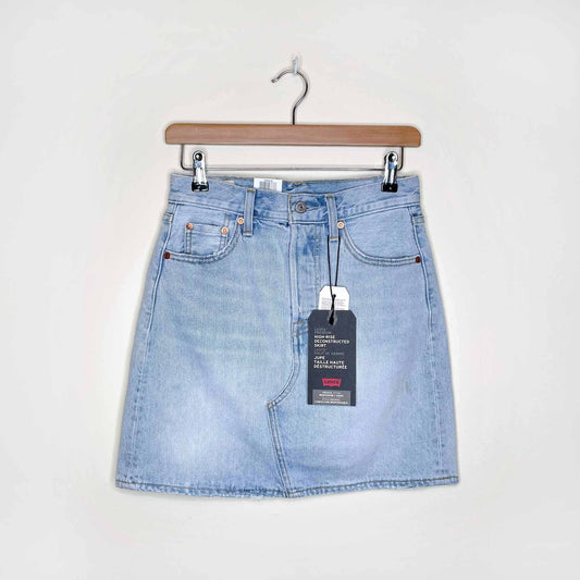 levi's high rise deconstructed denim skirt - size 25