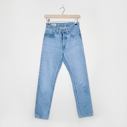 levi's high rise 501 button fly straight leg jeans - size 24