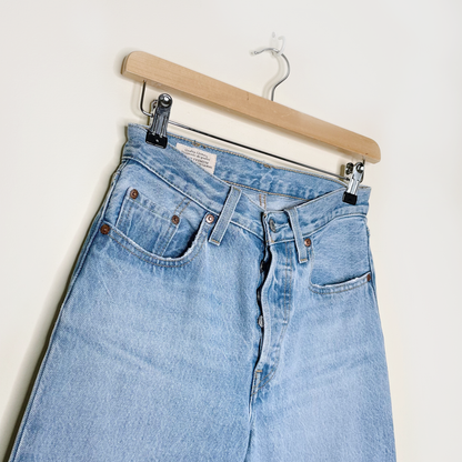 levi's high rise 501 button fly straight leg jeans - size 24