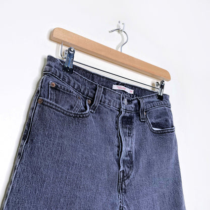 levi's faded black wedgie straight raw hem jeans - size 29