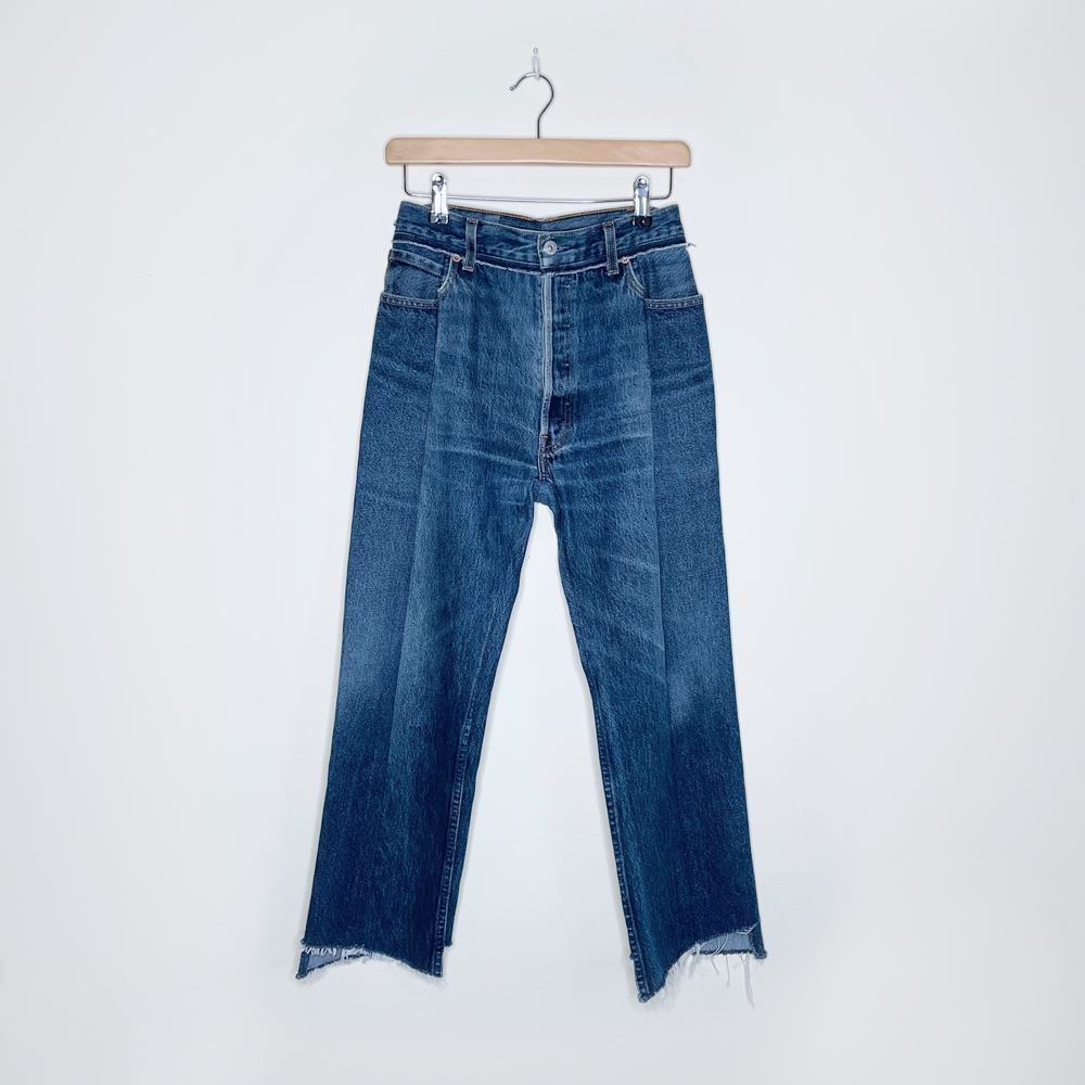 vetements x levi's reconstructed high rise straight leg jeans - size 25/26