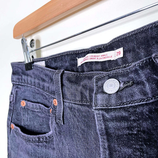 levi's black ribcage straight ankle jeans - size 29R