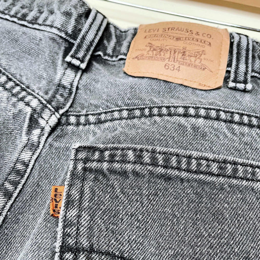 vintage 90's levi's orange tab 634 faded black jeans - size 31M / 28W