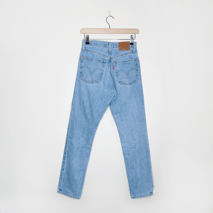 levi's high rise 501 button fly straight leg jeans - size 24