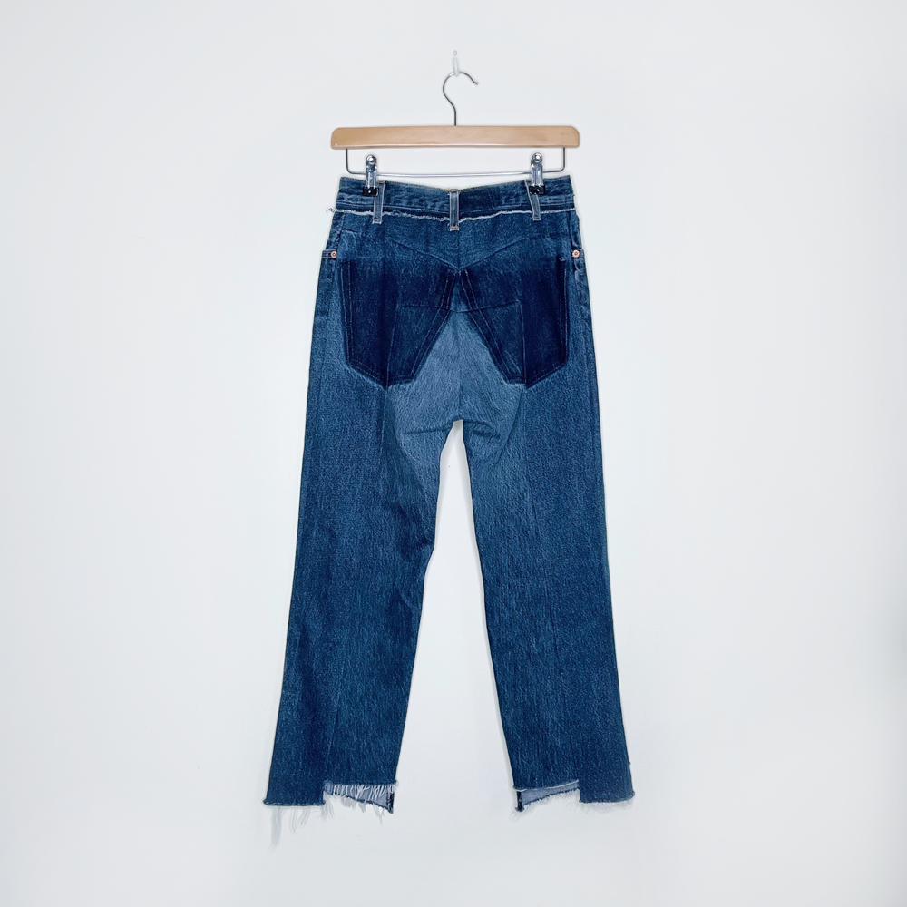 vetements x levi's reconstructed high rise straight leg jeans - size 25/26