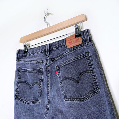 levi's faded black wedgie straight raw hem jeans - size 29