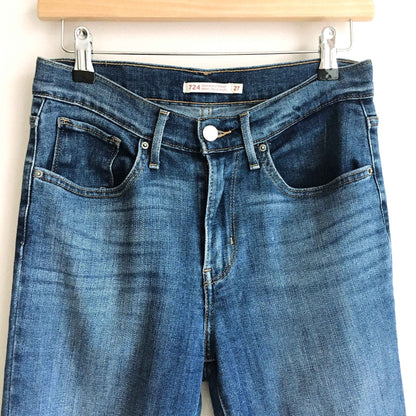 Levi's 724 high rise straight crop jeans - size 27