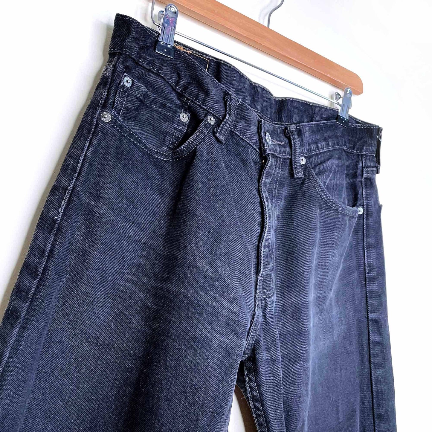 levi's mens black 505 straight regular fit jeans - size 33