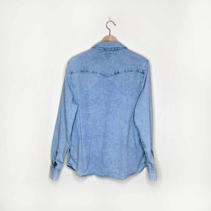 levi's ultimate western snap button stretch denim shirt - size 2xl