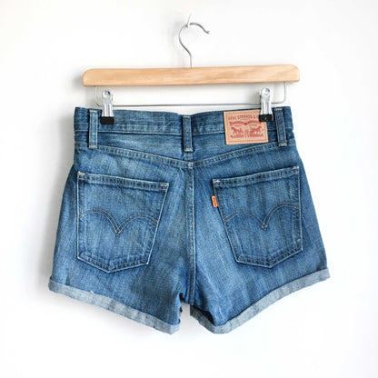 Levi's high rise rolled hem denim shorts - size 24
