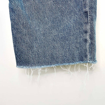 Levi's 501 high rise skinny jeans light wash raw hem - size 27