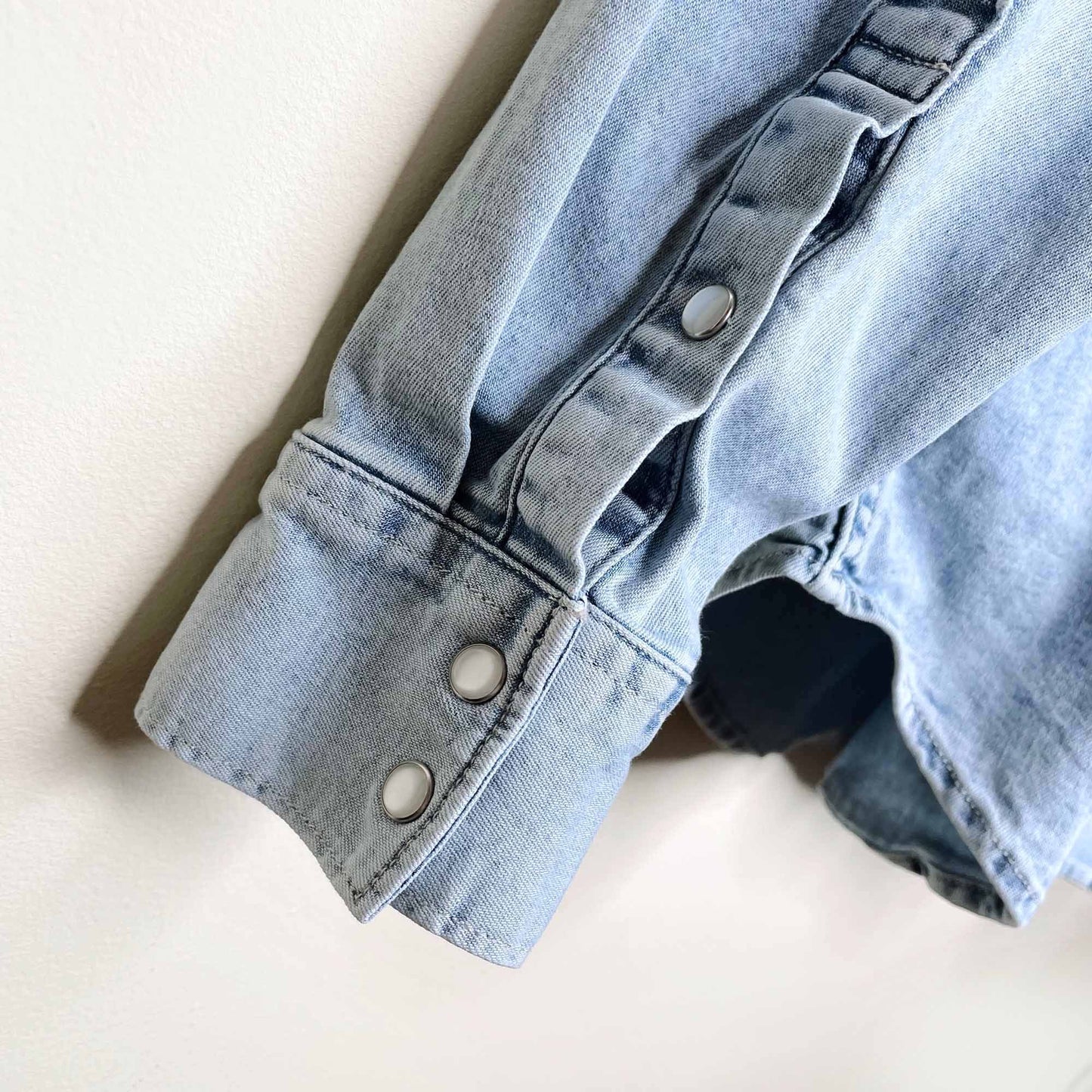 levi's ultimate western snap button stretch denim shirt - size 2xl