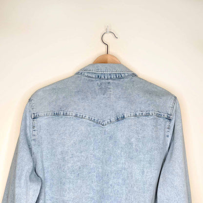 levi's ultimate western snap button stretch denim shirt - size 2xl