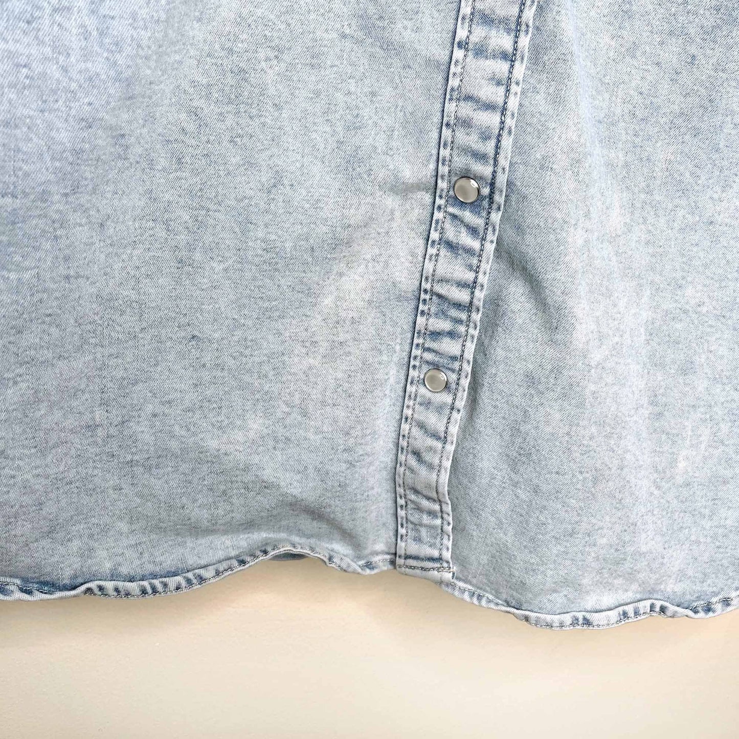 levi's ultimate western snap button stretch denim shirt - size 2xl