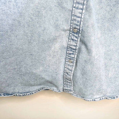 levi's ultimate western snap button stretch denim shirt - size 2xl