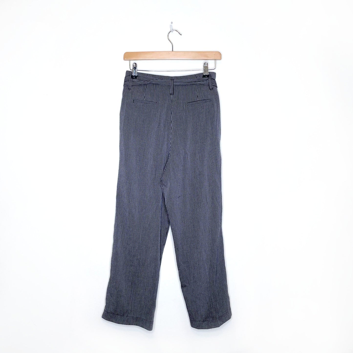 libé workshop striped belted pleated high rise trousers - size small