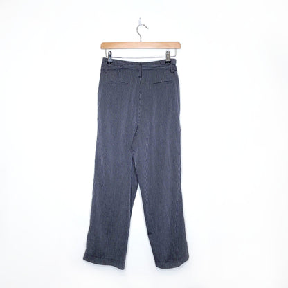 libé workshop striped belted pleated high rise trousers - size small