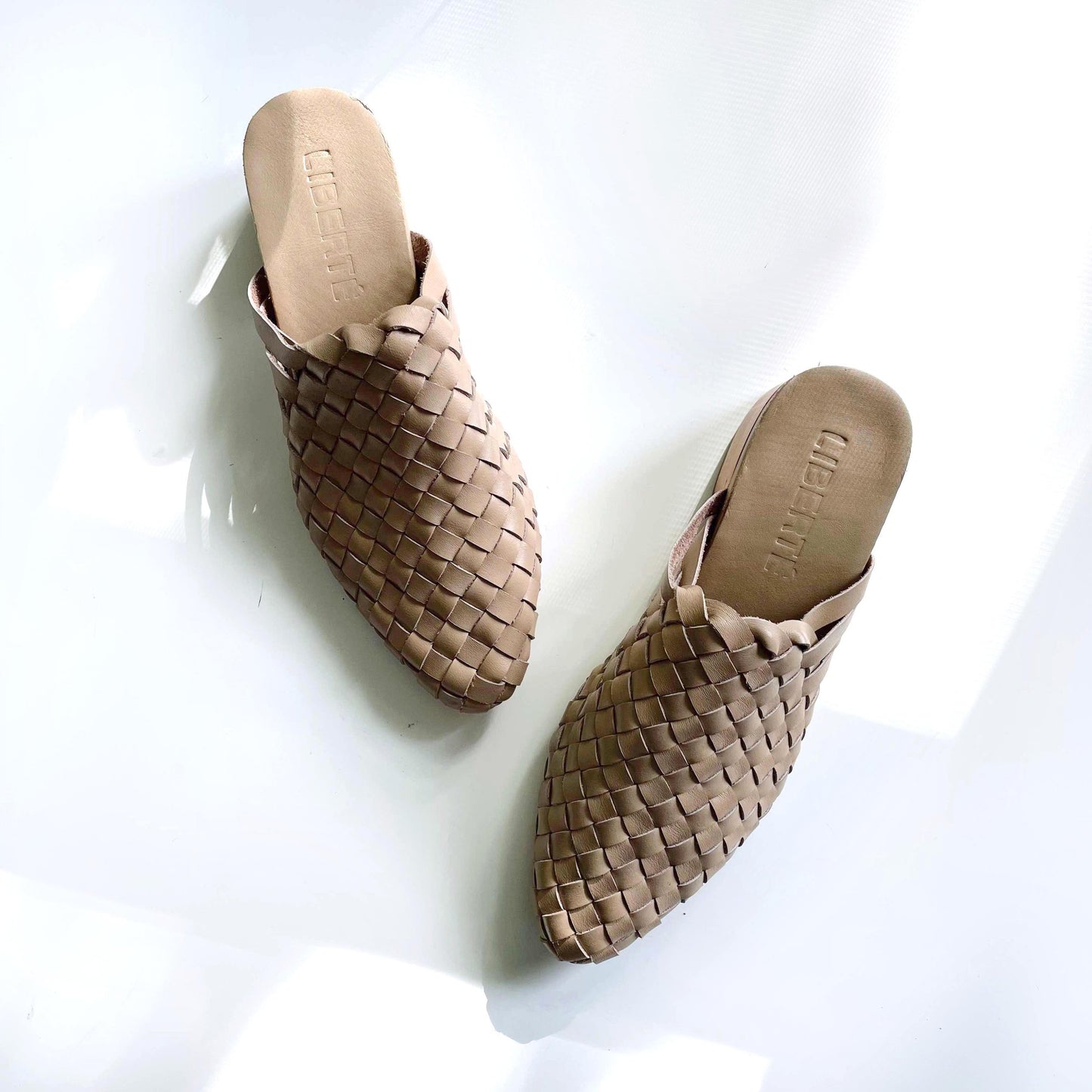 liberté bondi cream woven heeled mule - size 8