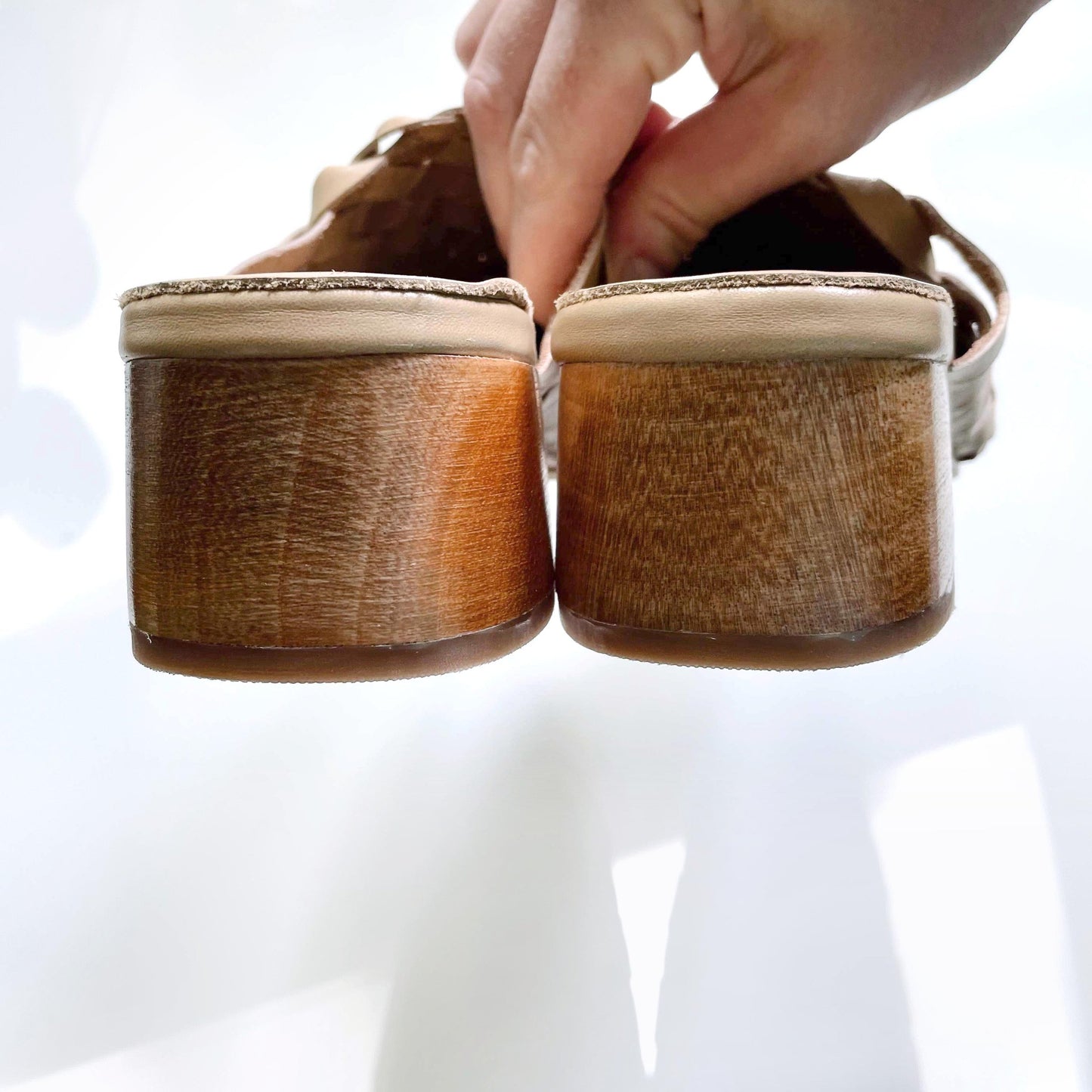 liberté bondi cream woven heeled mule - size 8