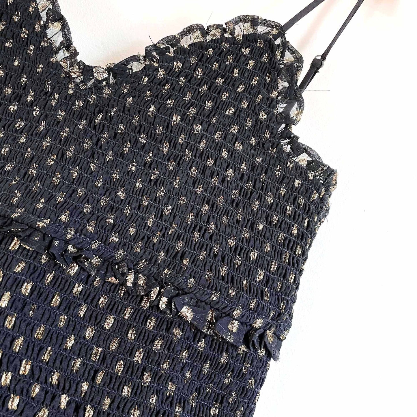 nwt Likely Metallic rain dot smocked zephra dress - size 8