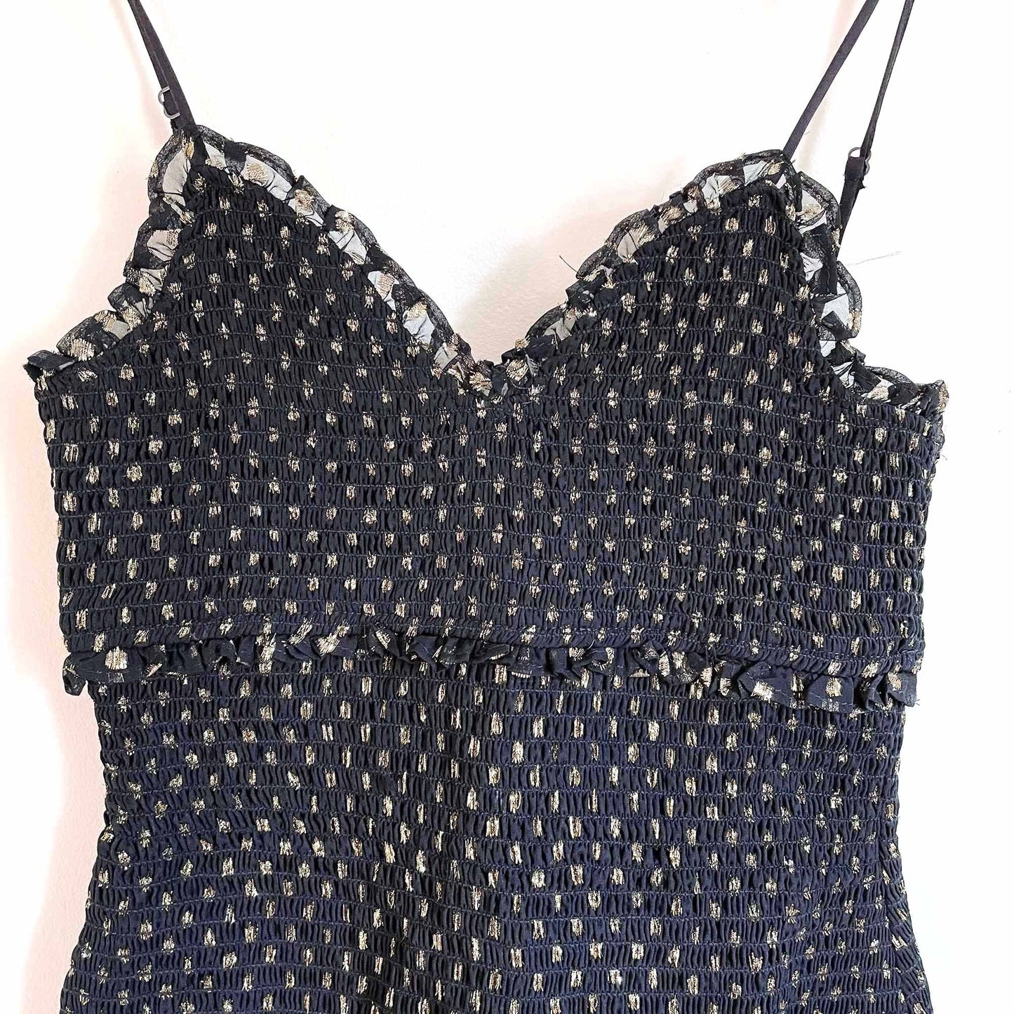 nwt Likely Metallic rain dot smocked zephra dress - size 8