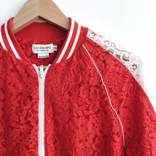 Lili Sidonio | Molly Bracken Lace Bomber Jacket - size Medium