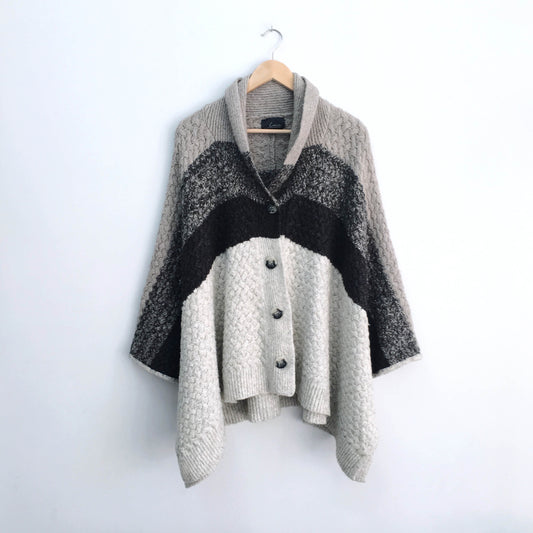 LINE Cashmere Blend Cardigan Cape - O/S