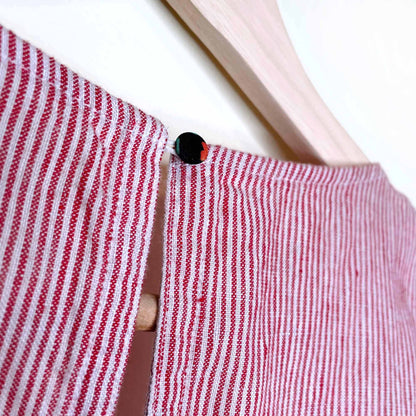 red striped flutter sleeve linen dress - size medium