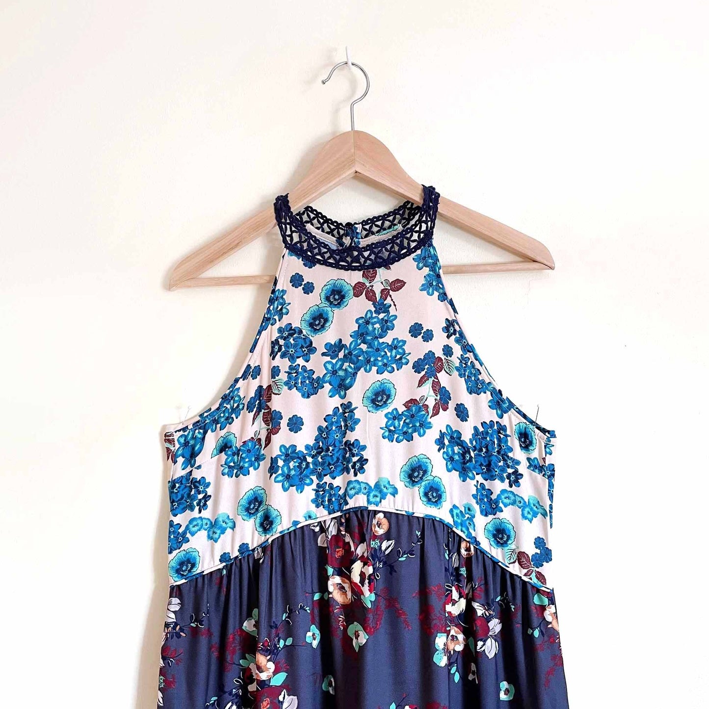 Living Doll halter floral maxi dress - size 1