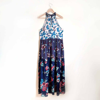 Living Doll halter floral maxi dress - size 1