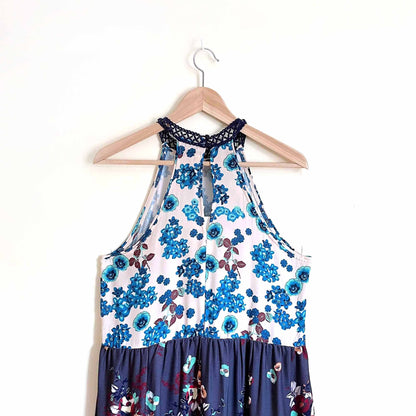 Living Doll halter floral maxi dress - size 1