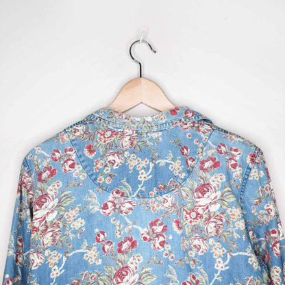 Vintage Liz Claiborne floral denim button down - size Medium