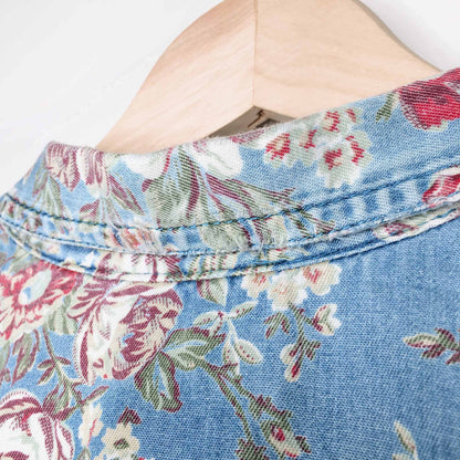 Vintage Liz Claiborne floral denim button down - size Medium