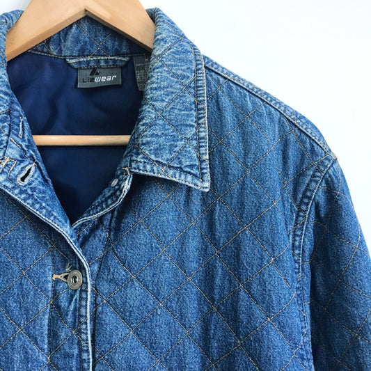 Vintage LizWear quilted denim jacket - size Medium