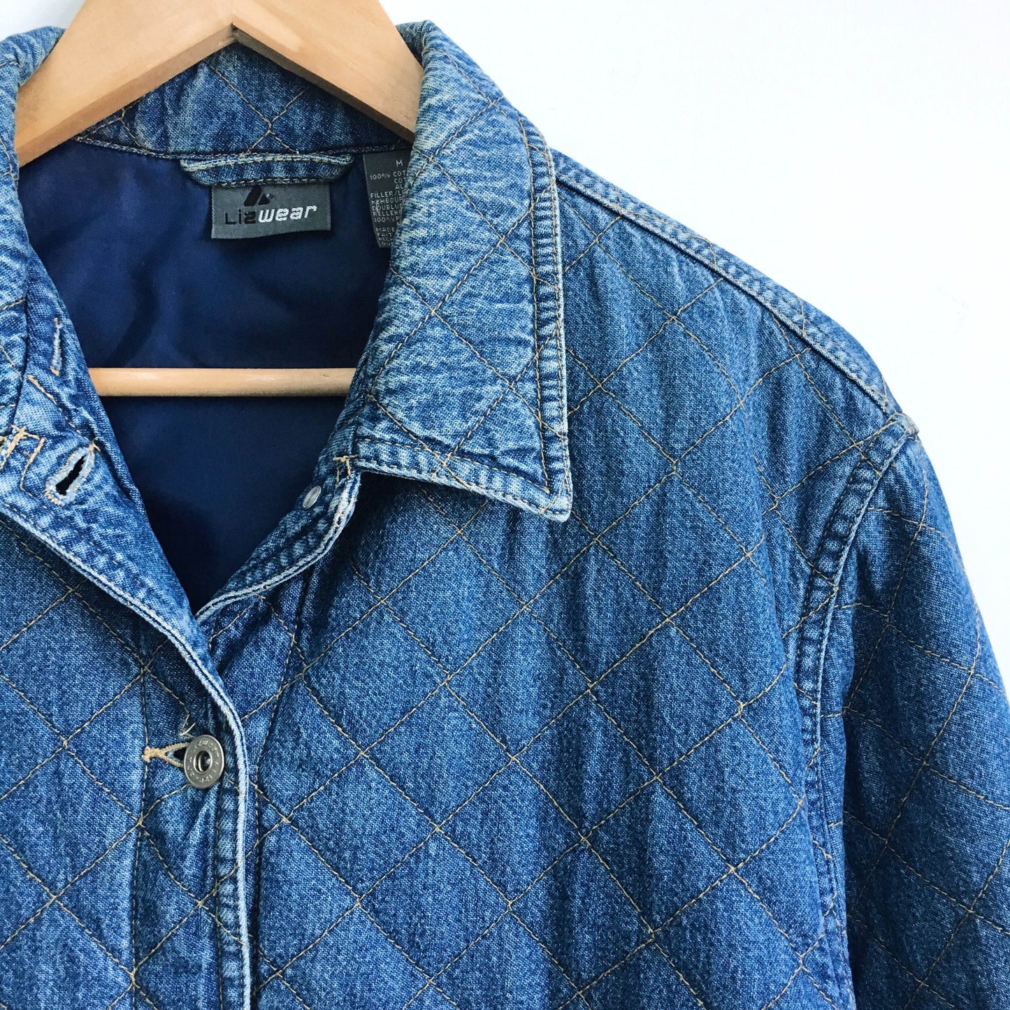 Vintage LizWear quilted denim jacket - size Medium